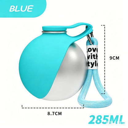 Portable Dog Water Bottle with Bowl 304 Stainless Steel Pet Travel Water Bottle Food Grade Silicone Drinking Cup for Dogs Cats