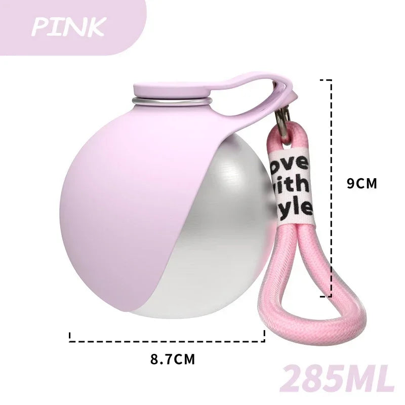 Portable Dog Water Bottle with Bowl 304 Stainless Steel Pet Travel Water Bottle Food Grade Silicone Drinking Cup for Dogs Cats
