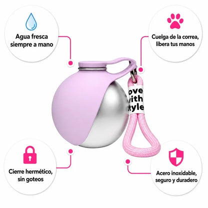 Portable Dog Water Bottle with Bowl 304 Stainless Steel Pet Travel Water Bottle Food Grade Silicone Drinking Cup for Dogs Cats
